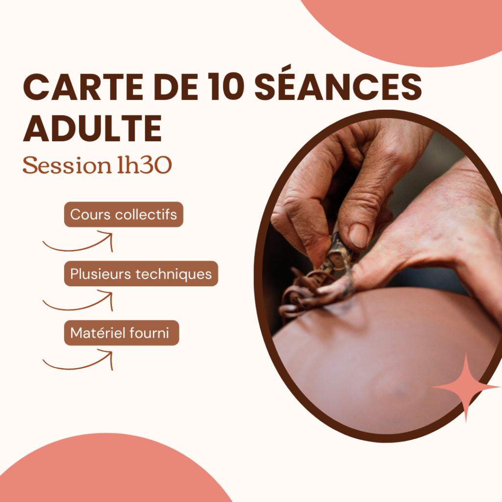 Carte 10 séances poterie