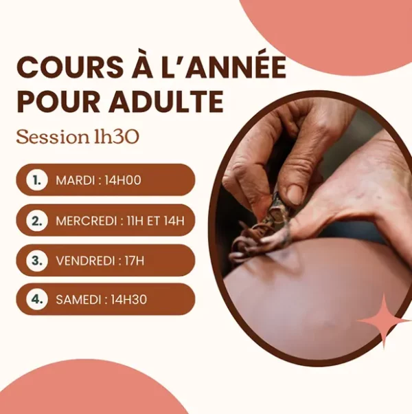 Cours à l'année adultes - Séances 1H30