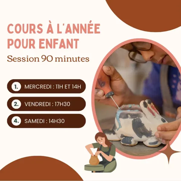 Cours enfants poterie